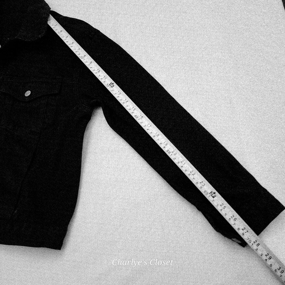 Brandy Melville John Galt Black Denim Jacket‎ S Grunge Goth City Layering Travel